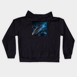 Digital Velocity: The Futuristic Supersonic Soar Kids Hoodie